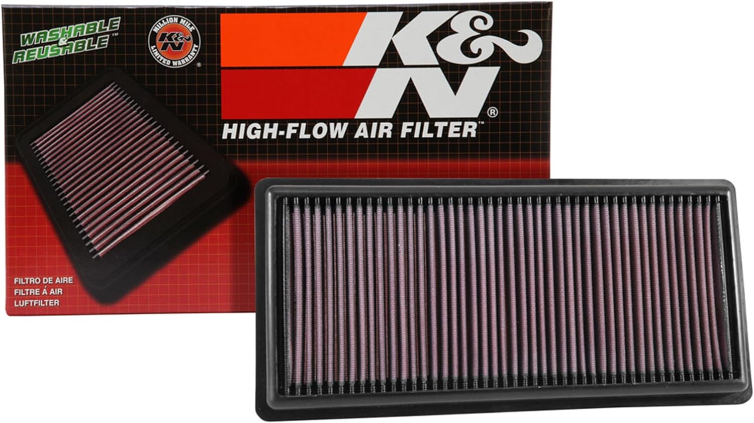 K&N Engine Air Filter: Increase Power & Acceleration, Washable, Premium, Replacement Car Air Filter: Compatible with 2016-2019 CADILLAC (CT6), 33-5052