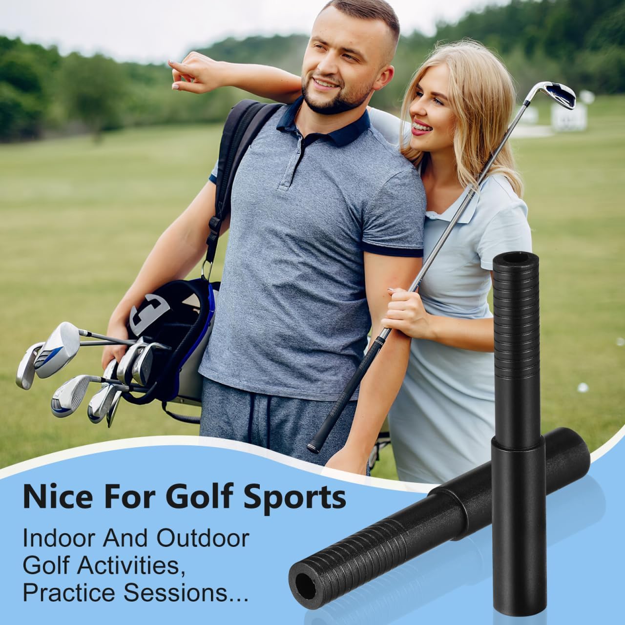Toddmomy 2Pcs Golf Club Extension Driver Fairway Extender Graphite Shaft Extender Putter Extension Rod Golf Shaft Repair Kit for Tall Golfers & Junior Clubs