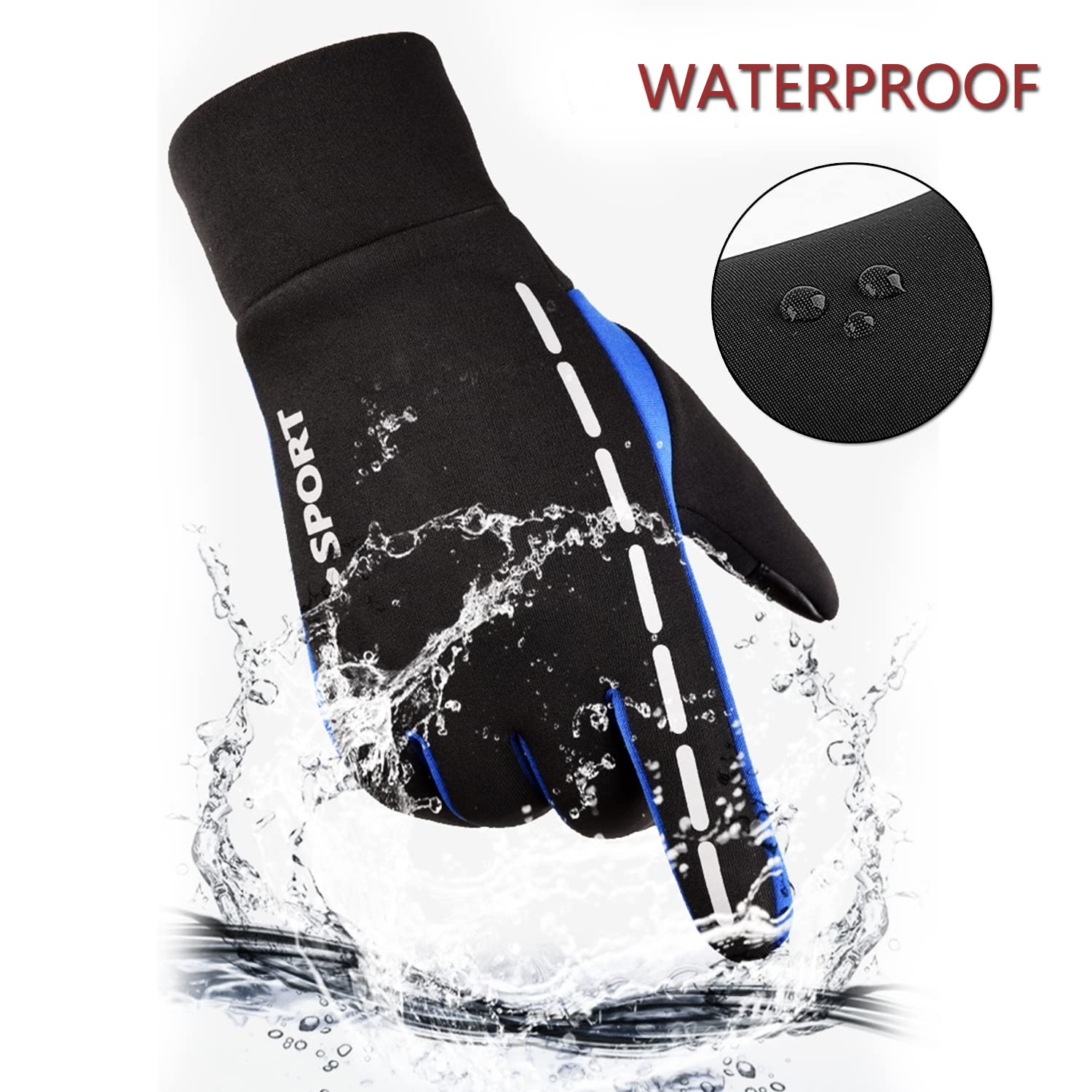AFIT Guantes de Otoño Invierno a Prueba de Viento Impermeable Antideslizantes Ciclismo Bicicleta Correr Aire Libre Guantes Pantalla Táctil Guantes para Hombres y Mujeres