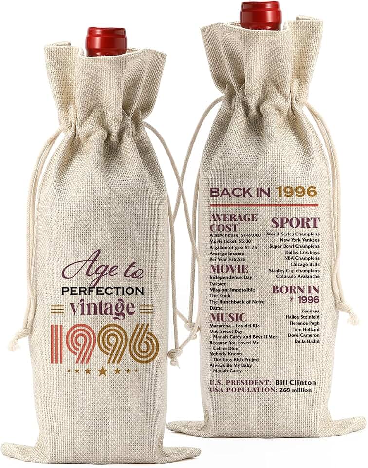 Presentes engraçados de aniversário de 30 anos para mulheres, homens, saco de vinho, presentes de aniversário de 30 anos para mulheres e homens, sacolas de vinho, decorações de festa de 30 anos de