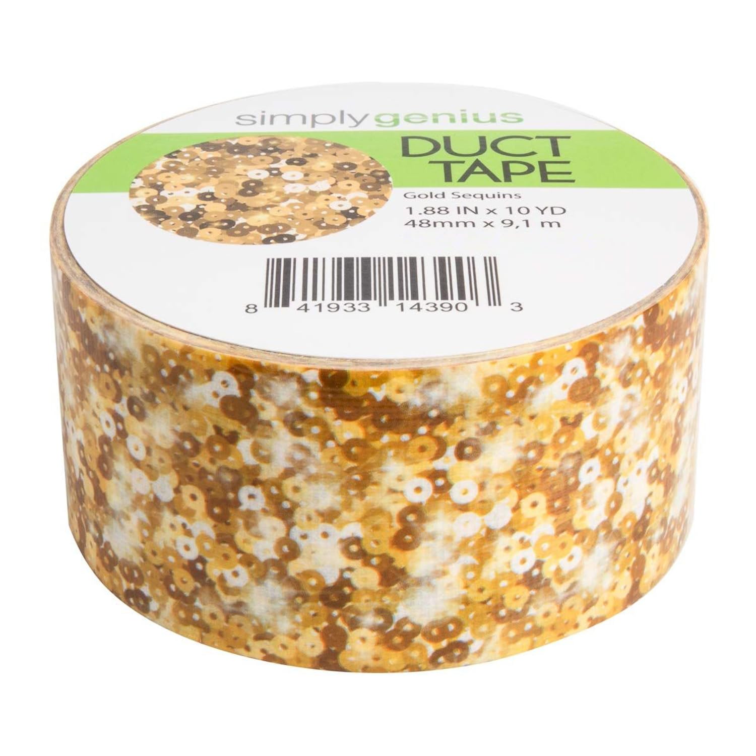 Simply Genius 1-Pack Art & Craft Duct Tape for Scrapbook Supplies - 1.88 in x 10 yd Gold Sequins - Sequin Roll for Scrapbook Tape & Vision Board Supplies image 2