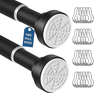 Sponsored Ad - Shower Curtain Rod, Two Full Rods, 2 Pack 40-72 Inches Adjustable Spring Tension Curtain Shower Rod No Dril...