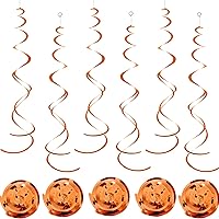 Vista 1 de Orange Party Swirl Decorations Foil Swirl Hanging Decoration 30Pc Plastic Streamer for Ceiling 22“1