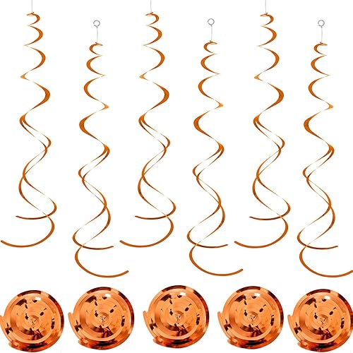 Decoraciones de remolino de fiesta naranja decoración colgante 30 piezas serpentina de plástico para techo 22 "1