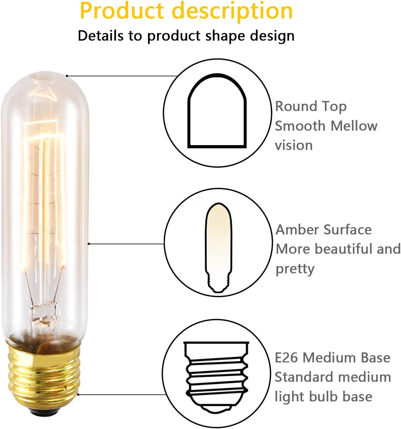 Onе-Dау Sаlе: Uр tо 60% оƒƒ GMFAYC E26 40 Watt T10 Tubular Clear Edison Incandescent Light Bulb, Dimmable Decorative Candelabra 40W 110V-130V Chandelier, Nightlight, Antique Vintage Style Light Bulb, 150 Lumen, Amber Warm 2 Pack Onе-Dау Sаlе: Uр tо 40% оƒƒ GMFAYC E26 40 Watt T10 Tubular Clear Edison Incandescent Light Bulb, Dimmable Decorative Candelabra 40W 110V-130V Chandelier, Nightlight, Antique Vintage Style Light Bulb, 150 Lumen, Amber Warm 2 Pack