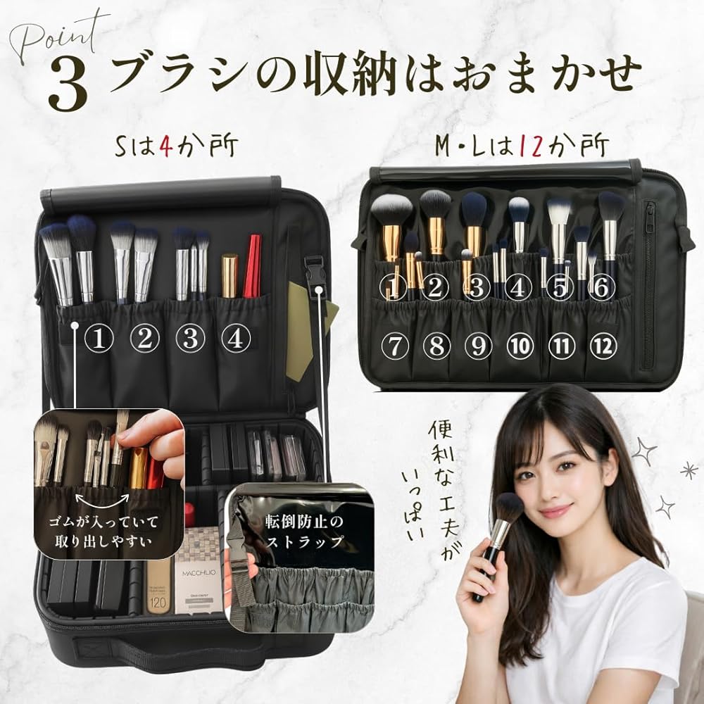 Amazon.co.jp: LEAKOKUA(レアコクア) メイクボックス メイクポーチ 大