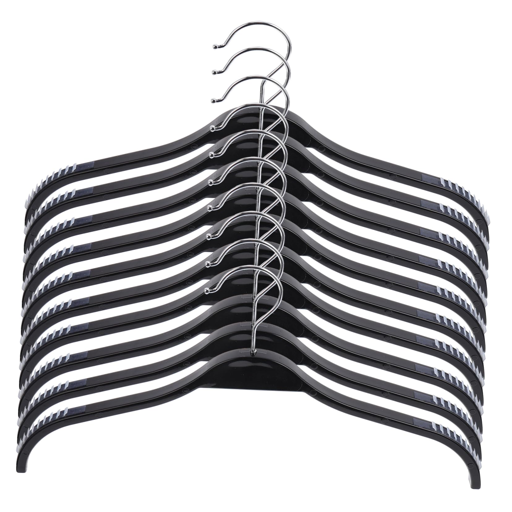 MUCKLILY 1Set Traceless Clothes Hangers Plastic Coat Hangers with Skid Design for Space Saving Closet Organization Suitable for Wet and Dry Clothing