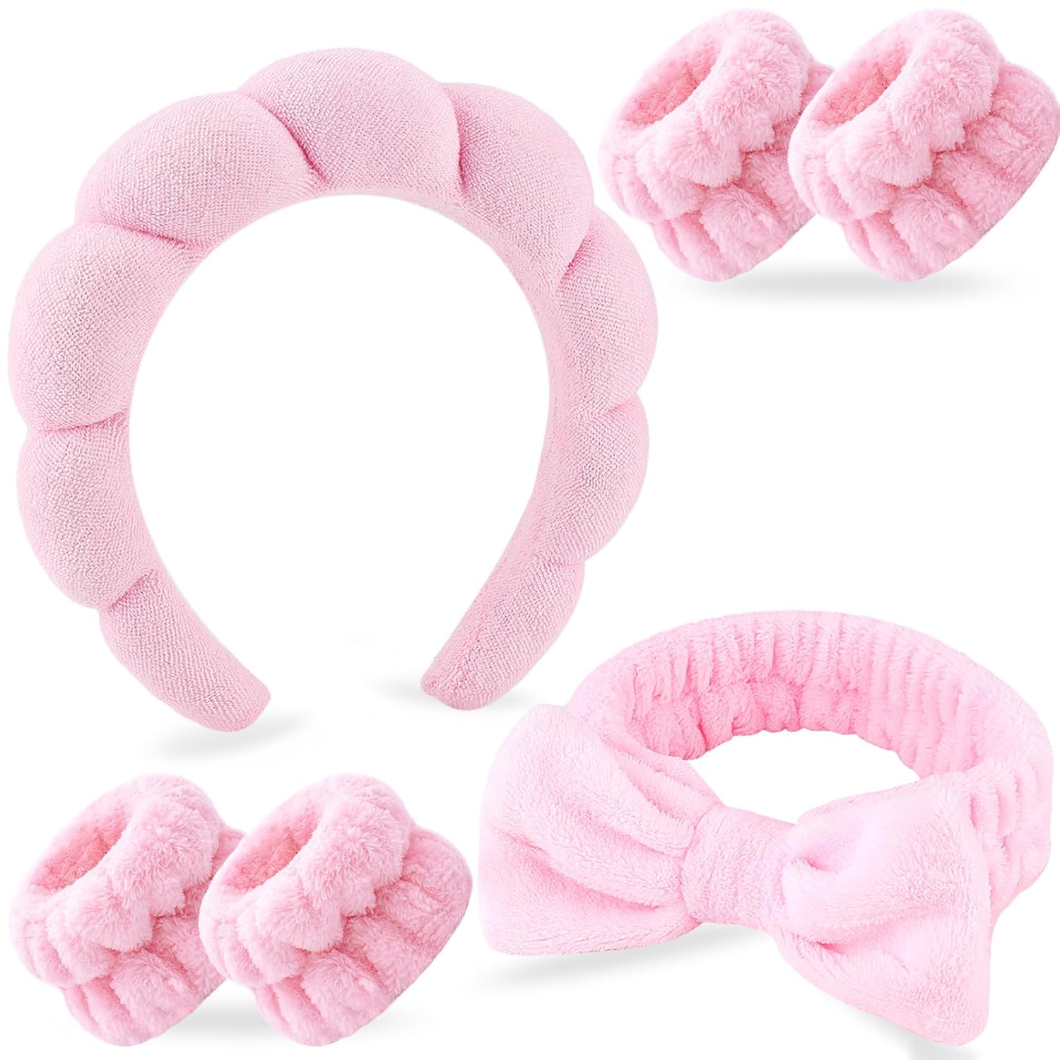 Zkptops 6Pcs Spa Headband for Washing Face Wristbands...