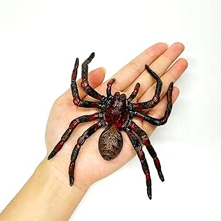 Giant Realistic Spider, Fake Spider, Spider Action Model Lifelike Insect Toy Figures, Halloween Prank Props Party Supplies (Lycosa Spider)