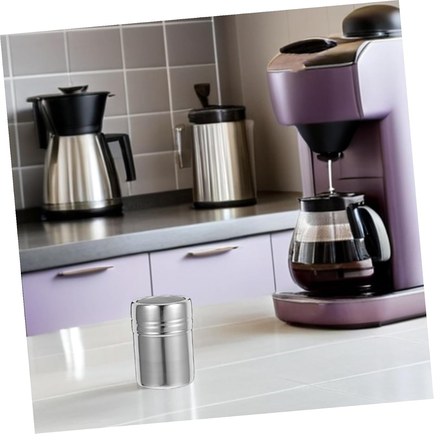 Stainless Steel Fine Mesh Sugar Shaker with Lid for Coffee