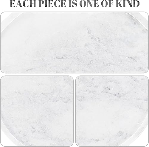Miniatura 5 de Koville Bandeja de mármol natural africano para encimera de baño, bandeja redonda de mármol de 11.8 pulgadas de diámetro para encimera de cocina,
