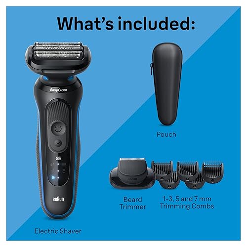 Miniatura 6 de Braun Afeitadora eléctrica para hombres, Series 5 5120s, afeitado en húmedo y seco, modo de afeitado turbo, afeitadora de aluminio, diseñada en