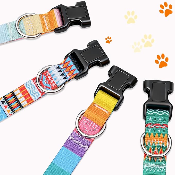 Collar Ajustable para Perro Pequeño Mediano Grande - Patrón Colorido miniatura 6