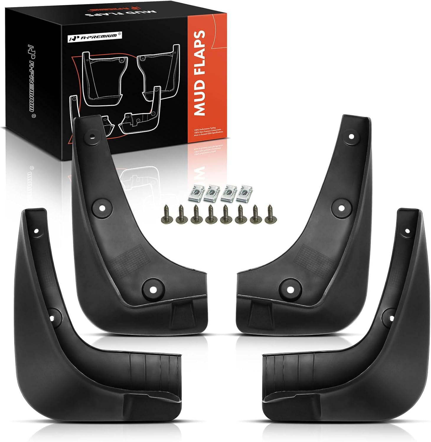 A-Premium Set of 4PCS Mud Flaps Splash Guards Mudguards Mudflaps with Hardware Kits Accessory Compatible with Kia Sportage 2014 2015 2016, Front & Rear (Driver and Passenger Side)