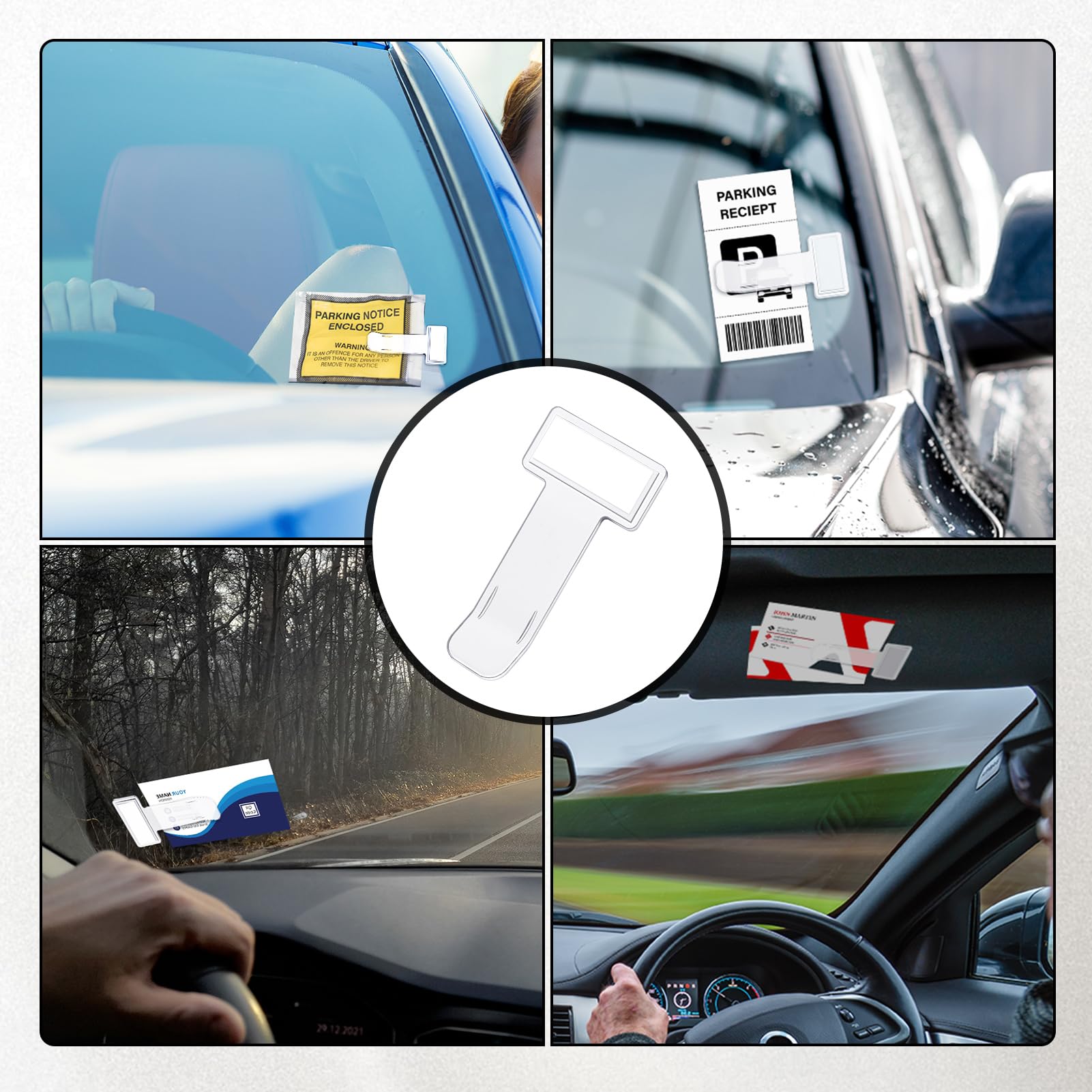 8 Piezas Clip para Boletos de Parabrisas, Pinza de Plástico para Parabrisas de Coche, Clip para Parabrisas de Coche, Estacionamiento del Parabrisas Clip para Coches Caravanas Camiones