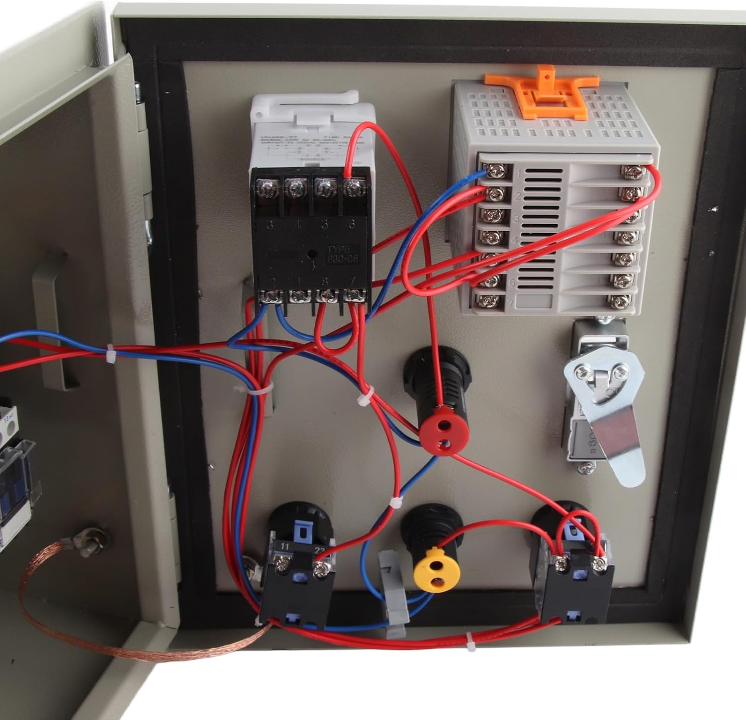 ZJchao Temperature Controller, Tat Control 380VAC 7.5KW Temperature Control Box 0 to 400℃ Control Tat Box Pid Controller with Thermocouple with Thermocouple for Home Brewing Oven