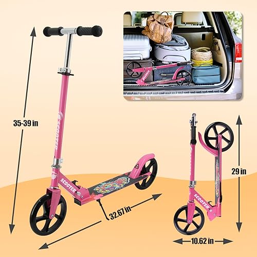 Miniatura 5 de TENBOOM Patinete para mayores de 6 años, niños, adolescentes y adultos. Plegable, ligero, ruedas grandes de 8 pulgadas para niños, adolescentes y