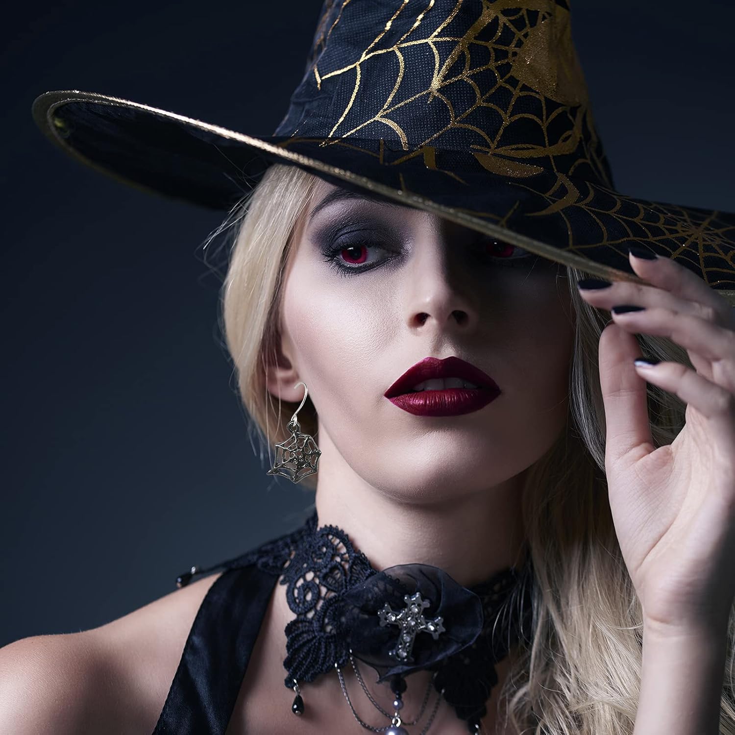 Halloween Earrings for Women Gothic Witch Spider Web Pumpkin Skull Black Cat BOO Holiday Earrings Set Halloween Jewelry Outfit Costumes Accessories Party Favors - Image 2