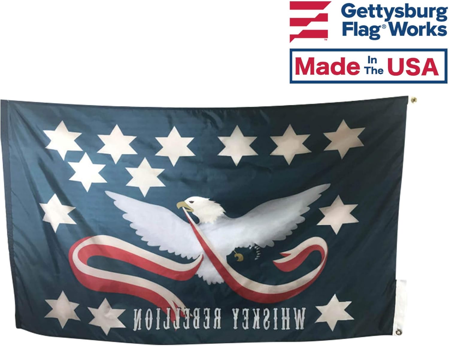 3x5' Whiskey Rebellion Flag, Durable All-Weather Nylon, Reinforced fly end stitching, MADE IN THE USA
