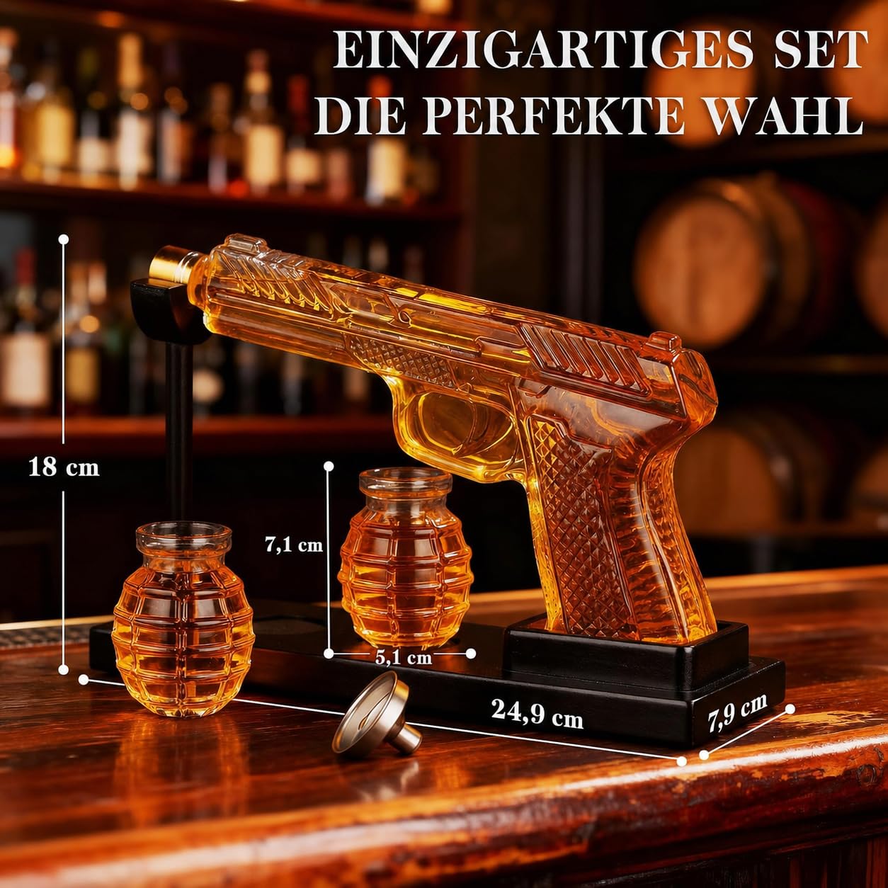 Oaksea Whisky-Karaffe Set mit 2 Gläsern, Geschenk für Männer, Papa