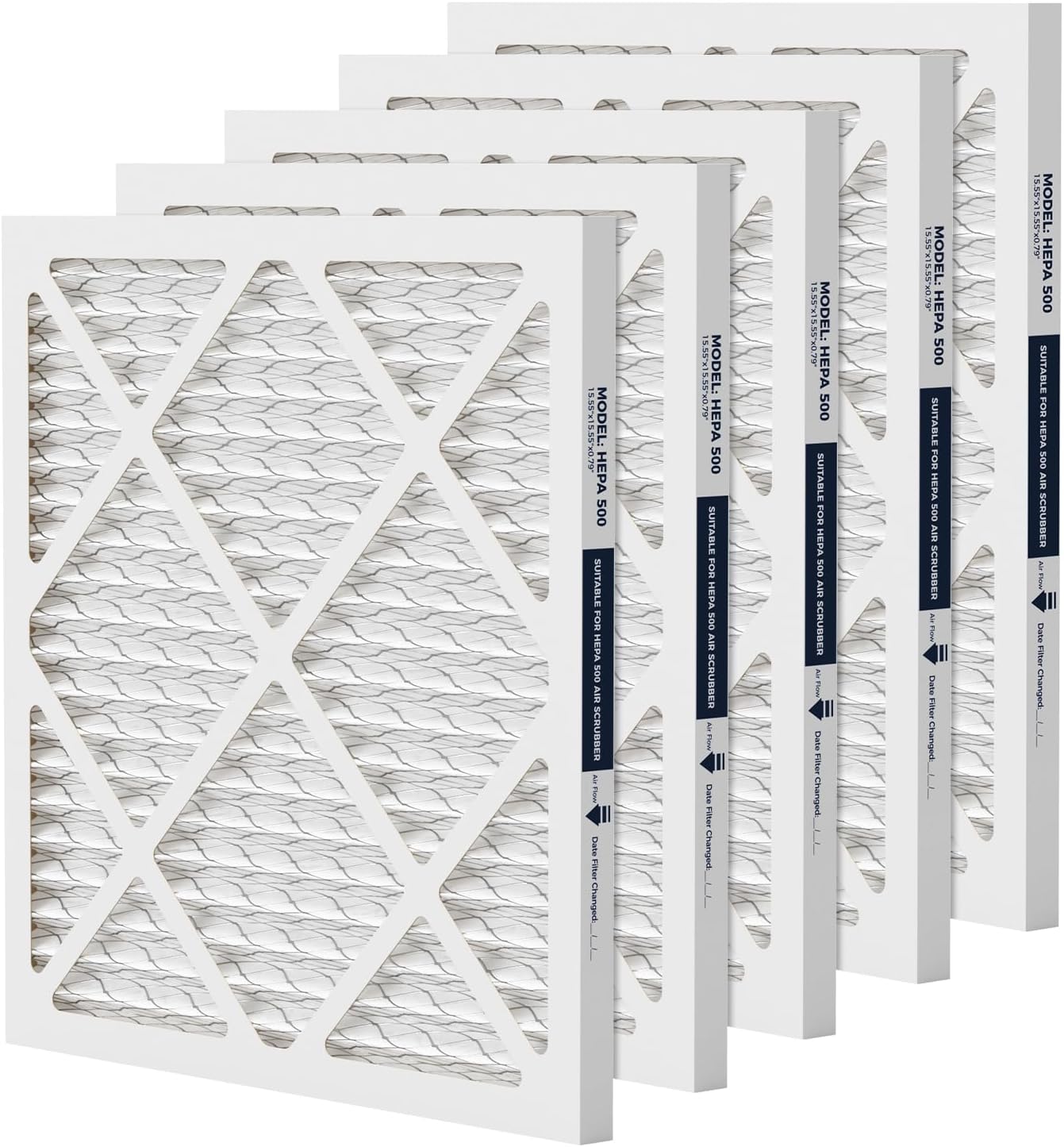 HEPA 500 Air Scrubber Filter Compatible with Mounto AF500 Drieaz HEPA 500 BlueDri AS550, 16x16x1" Pre-Filter 5 Pack, Easy Install Shield Small Dust Particles for Months