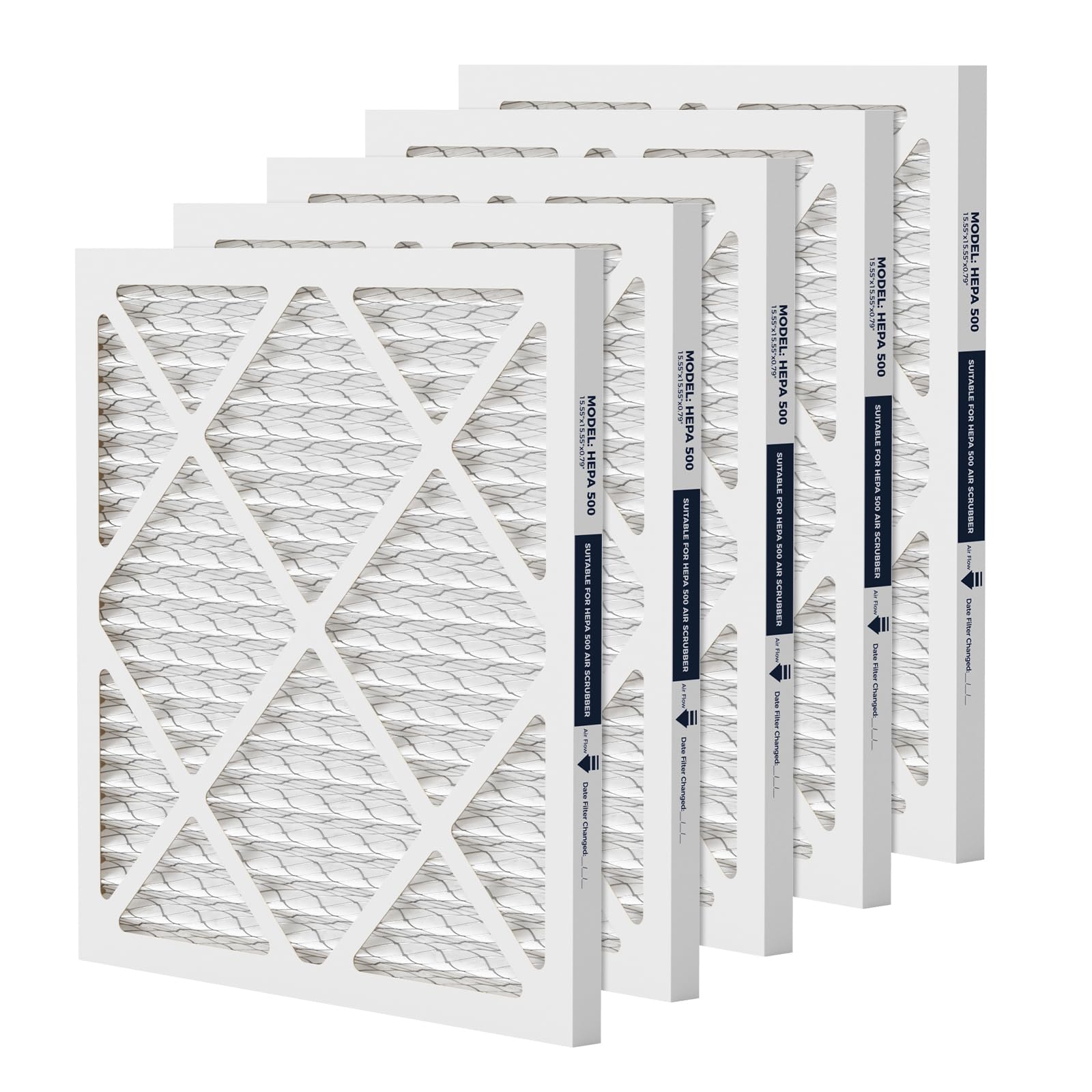 HEPA 500 Air Scrubber Filter MERV 13 Compatible with Mounto AF500 Drieaz HEPA 500 BlueDri AS550, 16x16x1" Pre-Filter 5 Pack, Easy Install Shield Small Dust Particles for Months