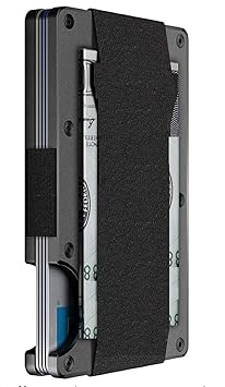 Contacts Unisex Card Holder Minimalist Metal RFID Blocking Card Wallet with Cash Strap Slim Wallet | 7 Card Holder Expandable (POP14 Without Metal) - image, photos