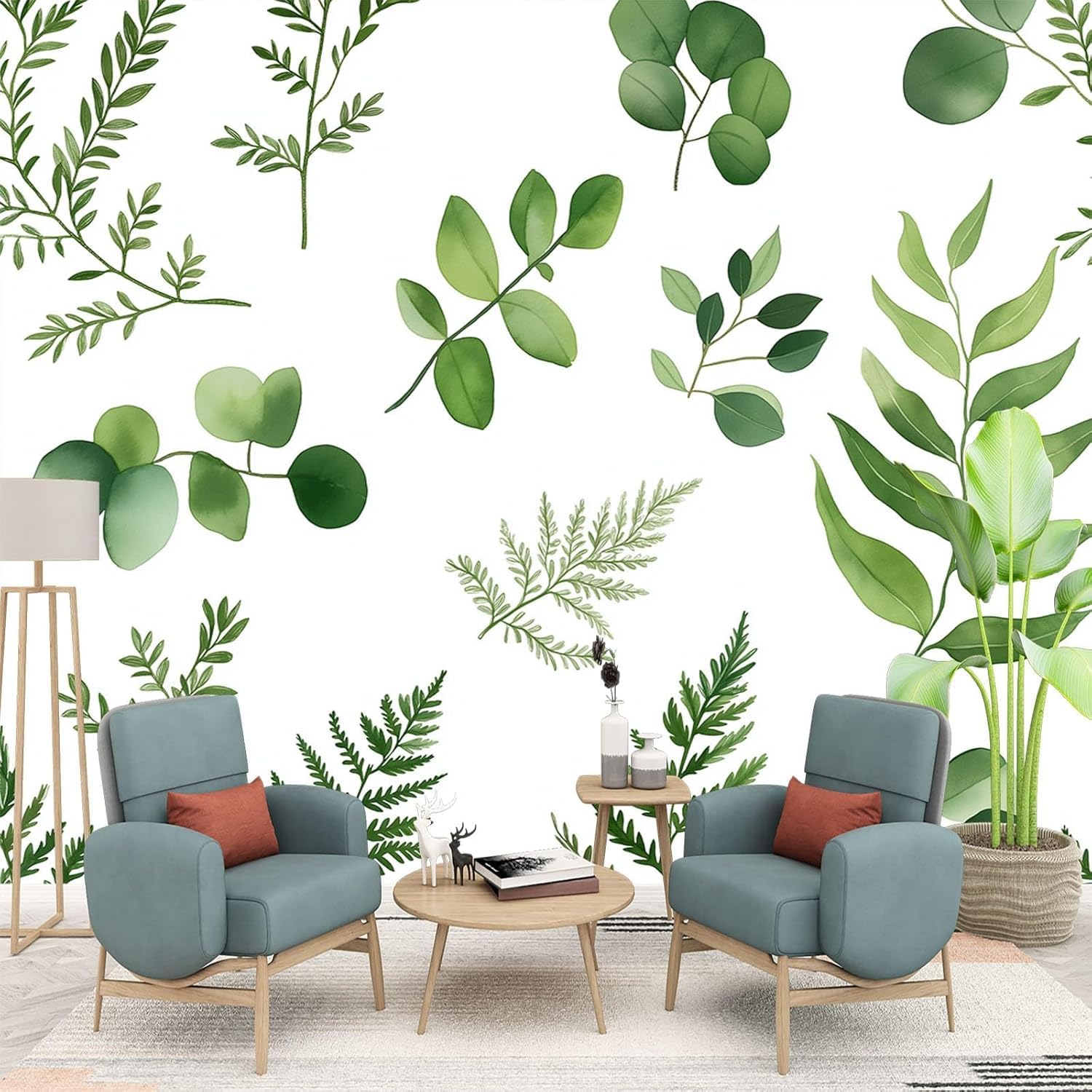 Papier peint plantes tropicales 3D grand format pour une chambre parentale exotique