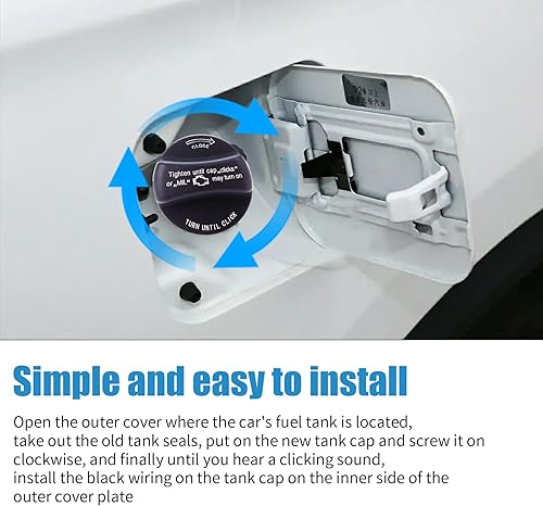 Miniatura 3 de CIOM Tapa de gasolina para automóvil, tapa de llenado de depósito de combustible compatible con BMW X1 X3 X5 Z4 E39 E46 E60 E90 E92-128i 320i 325i