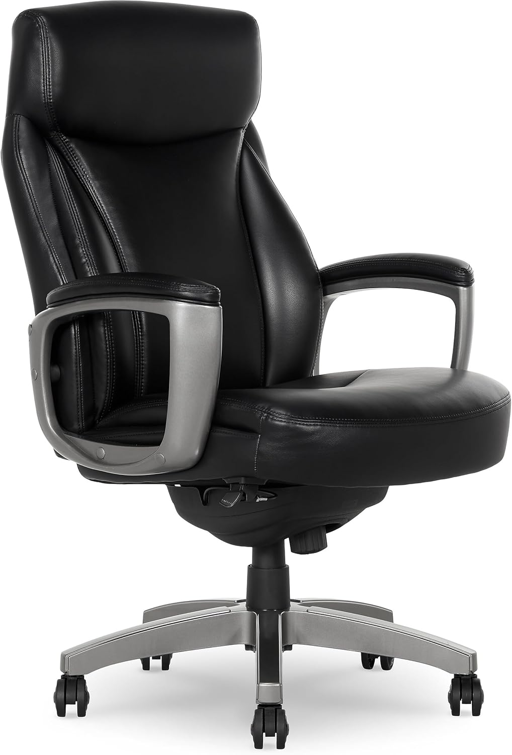 La-Z-Boy Arcadian Ergonomic Executive Chair, Bonded Leather, Black, 29.5D x 28W x 43.25-46.25H inches, 275 lbs Weight Capacity
