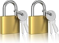 Vista 8 de 4 piezas de candados pequeños con llave, 32 mm, dorados, compactos, forma de D, aleación endurecida, para asegurar equipaje, taquillas de gimnasio