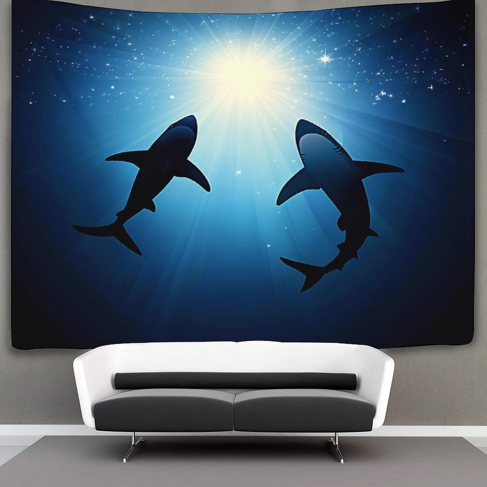 Kaiyun Style-10 Shark Tapestry,Ocean Wildlife Wall Hanging,Wall Art For Bedroom Aesthetic Home Decoration For Living Roombedroom 70Cmx100cm