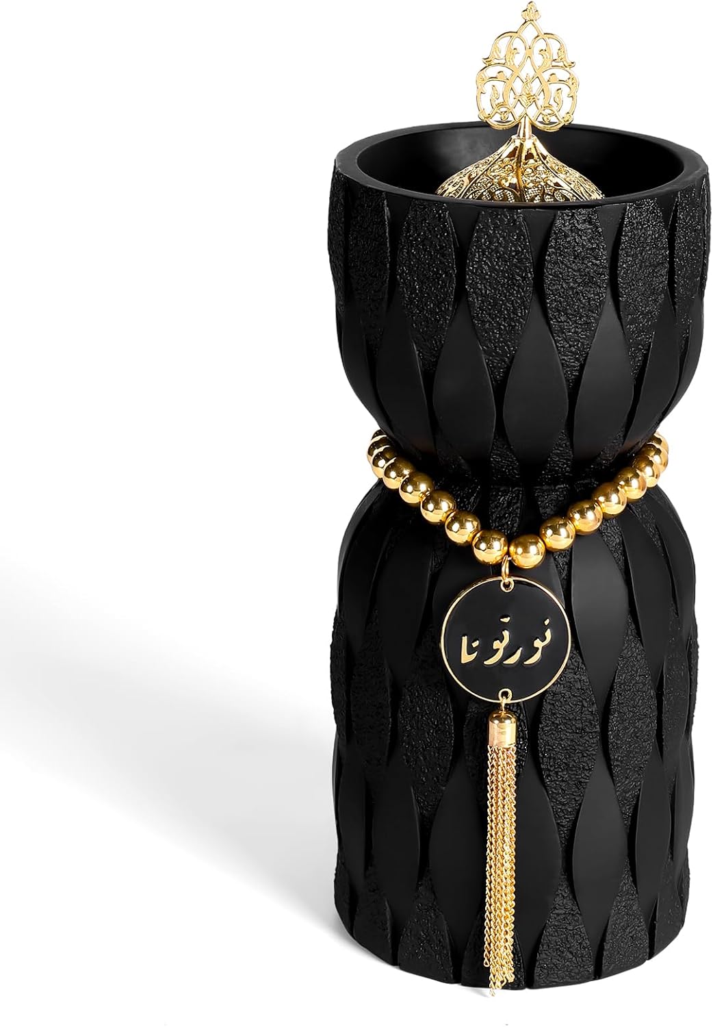 Frankincense Resin Incense Burner, Bakhoor Incense Burner, Portable Charcoal Incense Burner - for Office and Home Decor (Black)