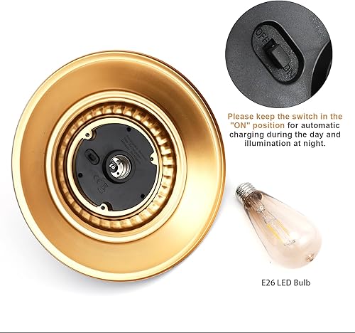 Miniatura 4 de Luces solares de granero para exteriores, 2 lámparas solares impermeables de pared, luces de pared rústicas de metal vintage con cuello de cisne