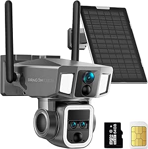 4G LTE Cellular Security Camera Outdoor, 4K 10x Optical Zoom Wireless Solar Camera 12000mAh, No WiFi or WiFi 2 Mode, 360° Pan and Tilt AI Tracking Cam for Remote Monitor with SIM Card and 32GB SD Card asin的图片