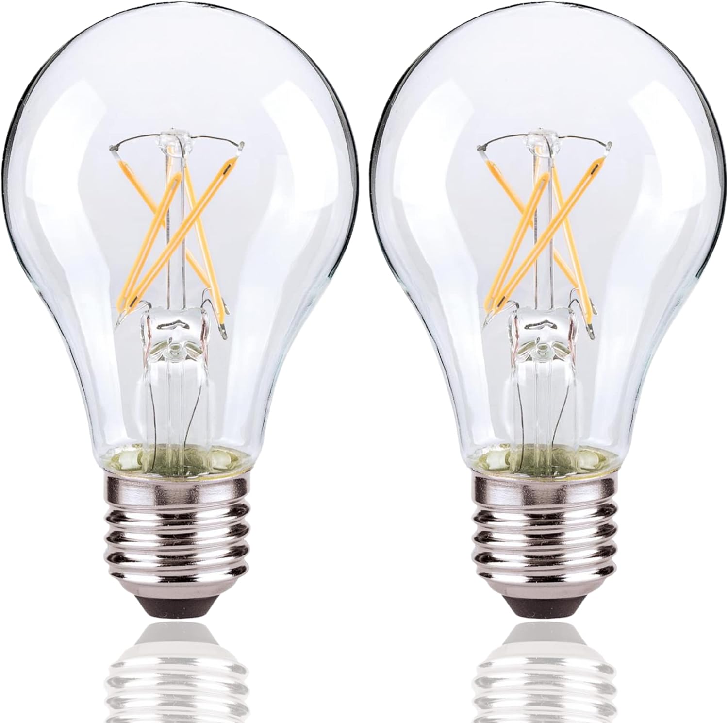 Satco Lightbulbs S21713;S21713 7.5A19/CL/LED/E26/27K/120V/4PK 7.5 Watt; A19 LED; Clear; 2700K; Medium base; 120 Volt; 4-Pack(8 Bulbs )