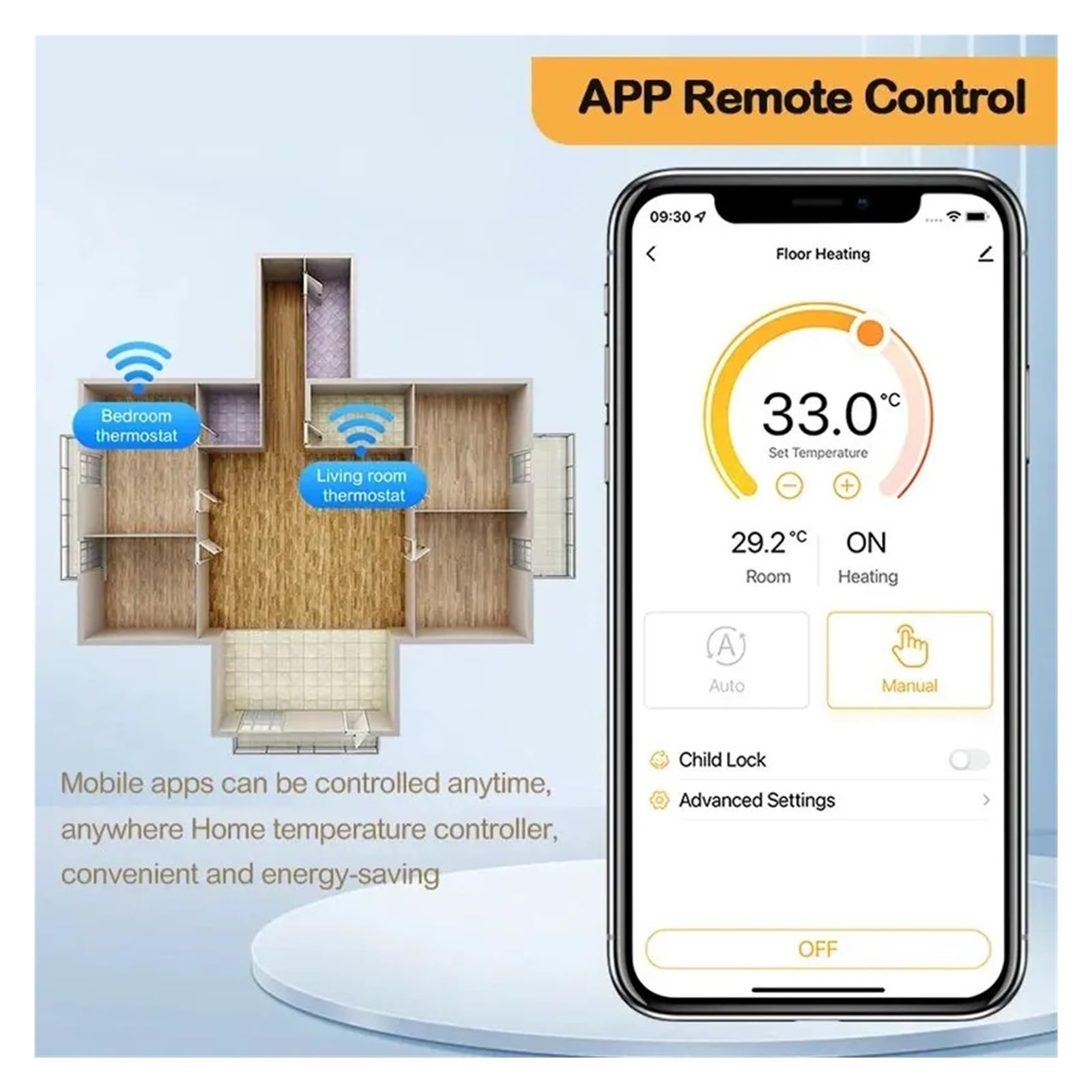 Termostato doméstico Inteligente Agua eléctrica calefacción por Suelo Radiante Caldera de Gas WiFi Control Remoto de Temperatura