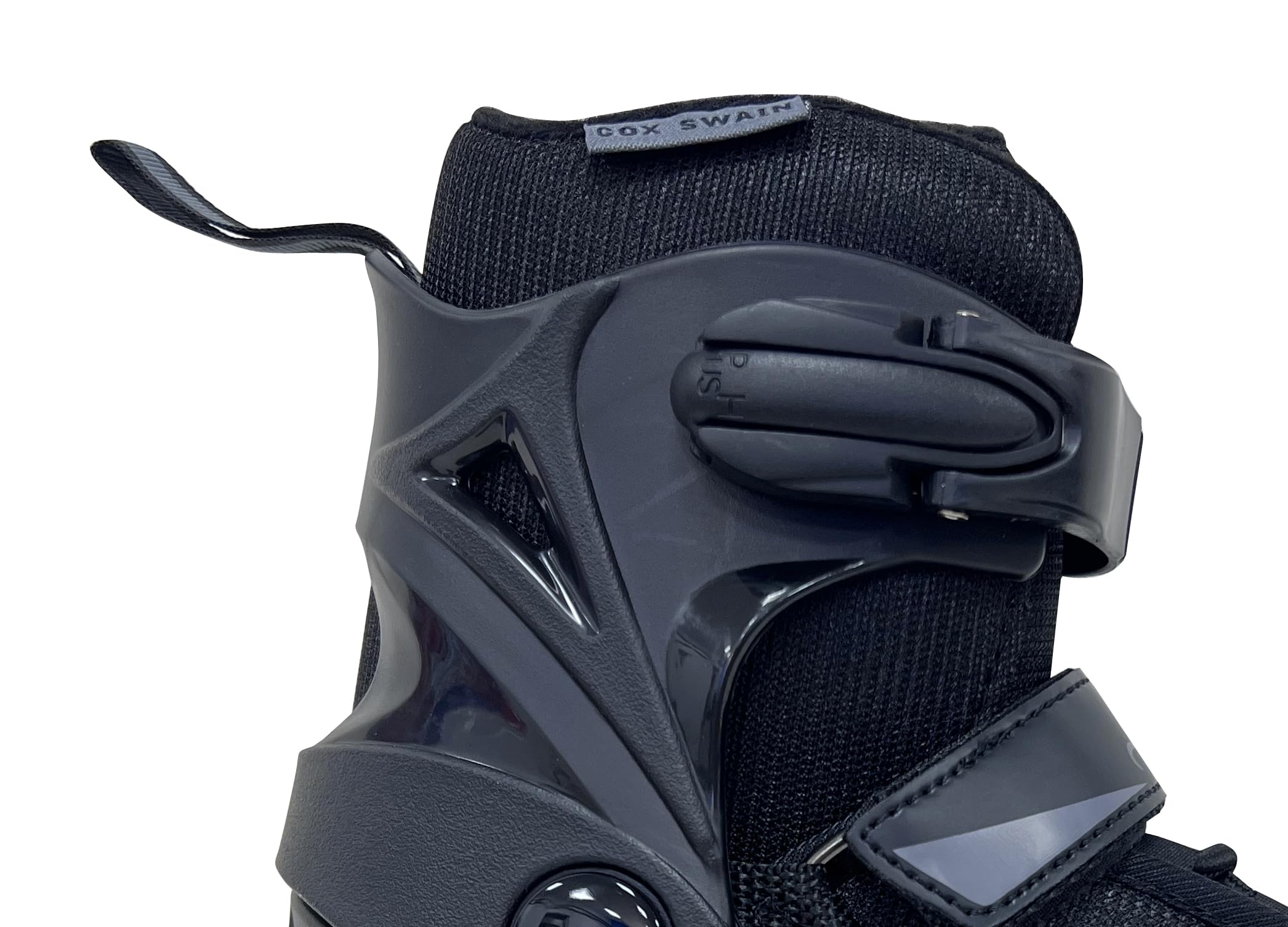 Cox Swain verstellbare Schlittschuhe Black Ice, Eislaufschuhe für Kinder, Jugendliche und Erwachsene bis 100KG, vorgeschliffene Edelstahlkufe, Softboot, Black Gr. S (33-36)