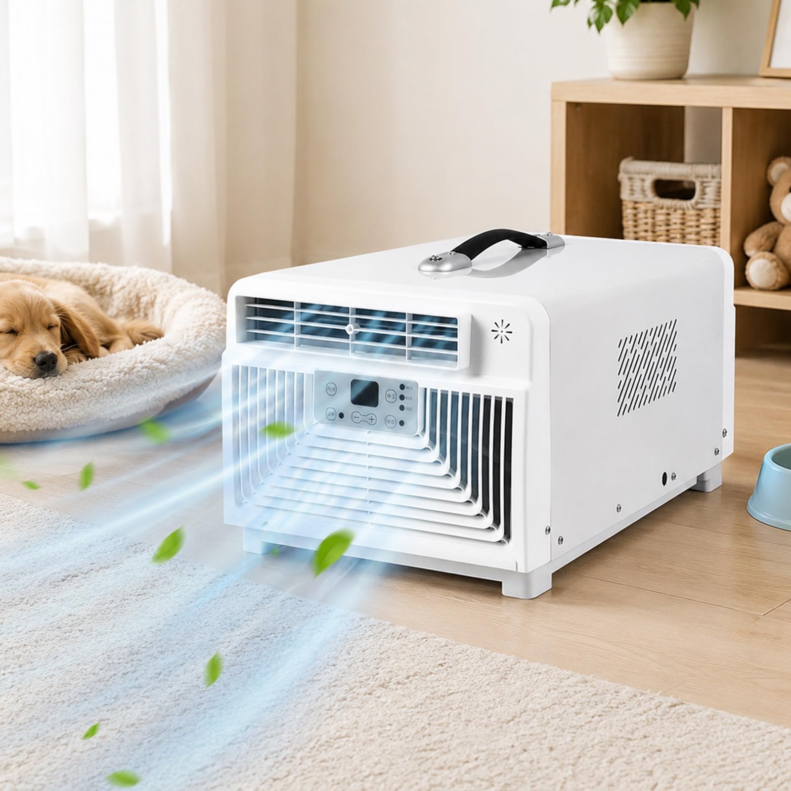 lilishangmao Portable Air Conditioning Unit for Camping 3400 BTU, Compact Compressor AC with Cool, Dry and Fan Modes, 300W Power, 16–32°C Control, Remote and Timer for Tent/Campervan
