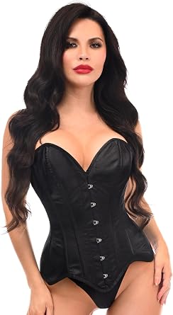 ديزي الكورسيهات الساتان Overbust مشد الأعلى للنساء. الملابس الداخلية، Bustier، وحجم زائد. الصلب العظام Cincher - Busk والجلد