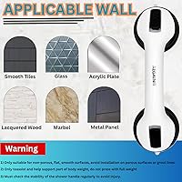 Vista 5 de Mango de ducha de succión de 12 pulgadas, barandilla de seguridad para bañeras y duchas, barras de apoyo de baño, barras de agarre para Negro