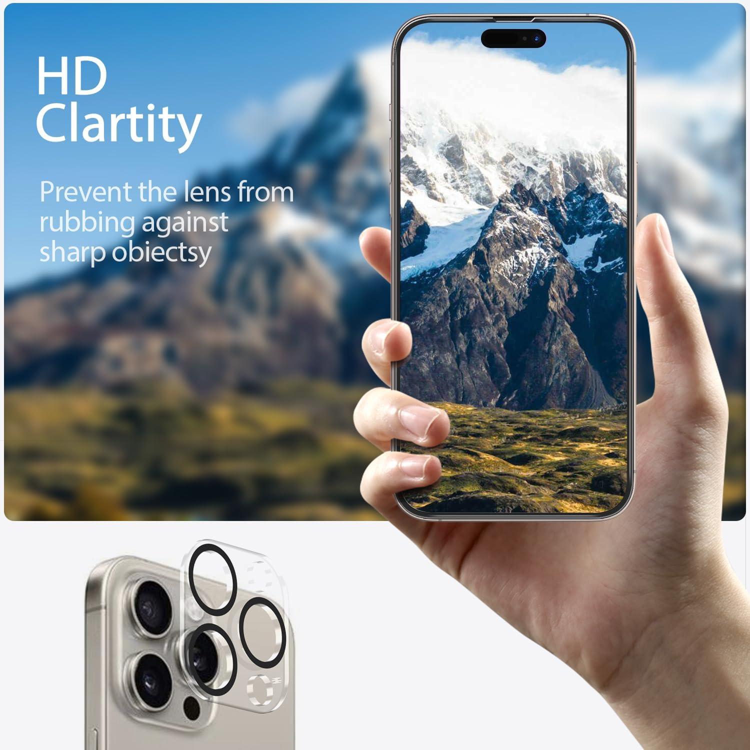 3 Pack Privacy Screen Protector for iPhone 16 Pro Max+3 Pack Camera Lens Protector with Tempered Glass,Touch Sensitive and Case Friendly