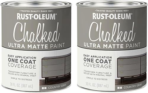 Miniatura 36 de Rust-Oleum 287722 - Pintura a la tiza ultramate para interiores, 30 onzas, capa superior transparente mate