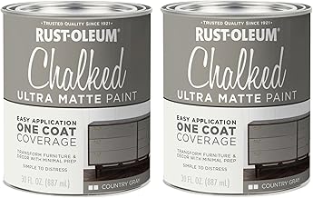 Rust-Oleum Country Gray Chalked All-in-One Ultra Matte Paint | One Coat Coverage | No Primer, Sanding, Or Topcoat Needed | Easy Clean Up | Made in USA | 30 OZ | 2 Pack