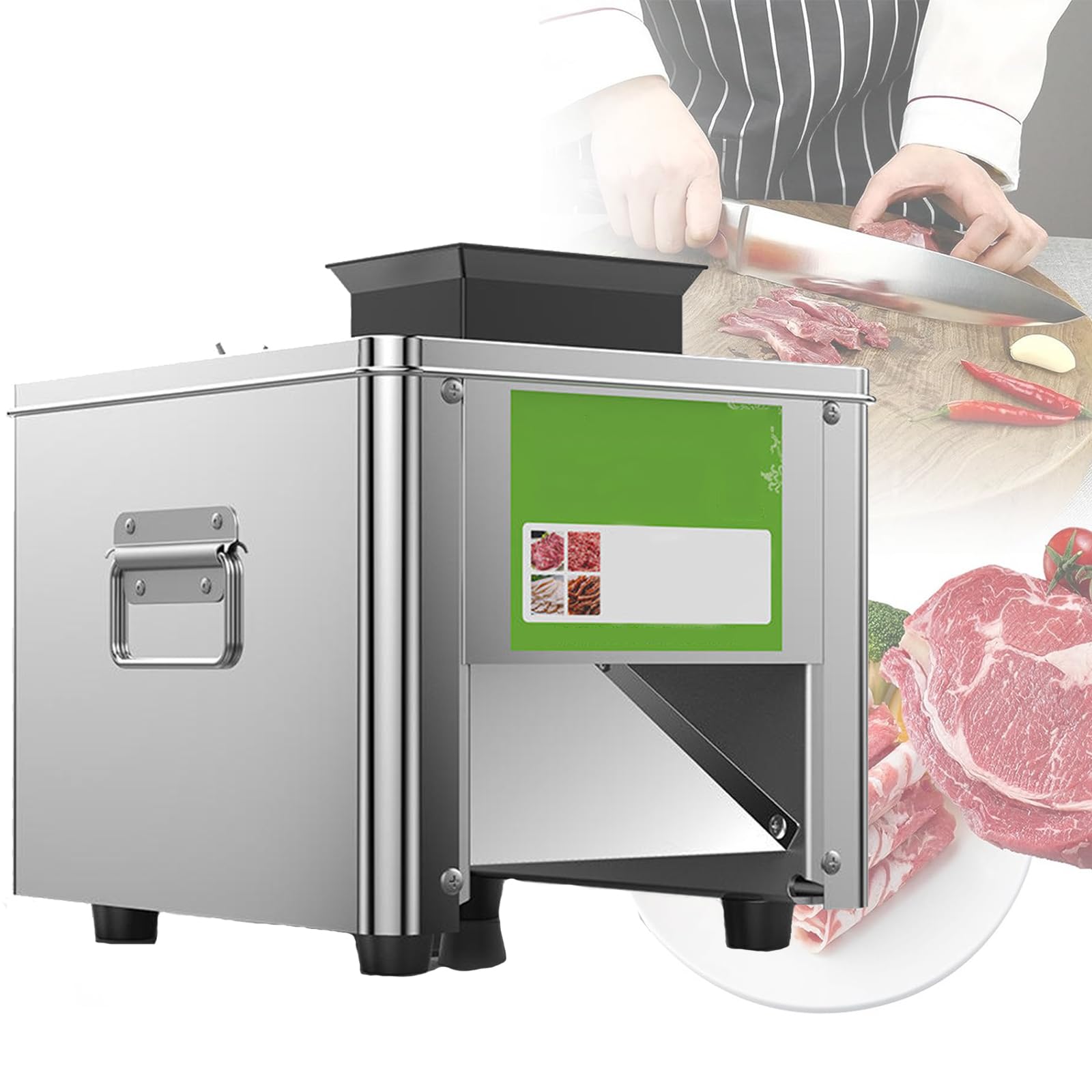 UMJIGF Meat Cutter Electric,Meat Cutting Machine Commercial,Meat Slicer Shredder Machine Home&Restaurant Use, Meat Strips Meat Cubes Cutter,10mm