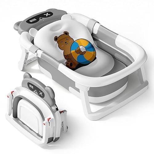 AVIDOR Bañera para bebé, bañera plegable para recién nacidos a niños pequeños, bañera esencial duradera para bebés, bañera portátil de viaje para