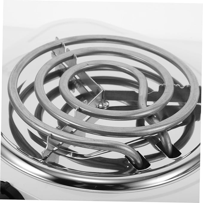 Estufa Eléctrica Doble Quemador 2000W Encimera Acero Inoxidable Control Temperatura miniatura 4