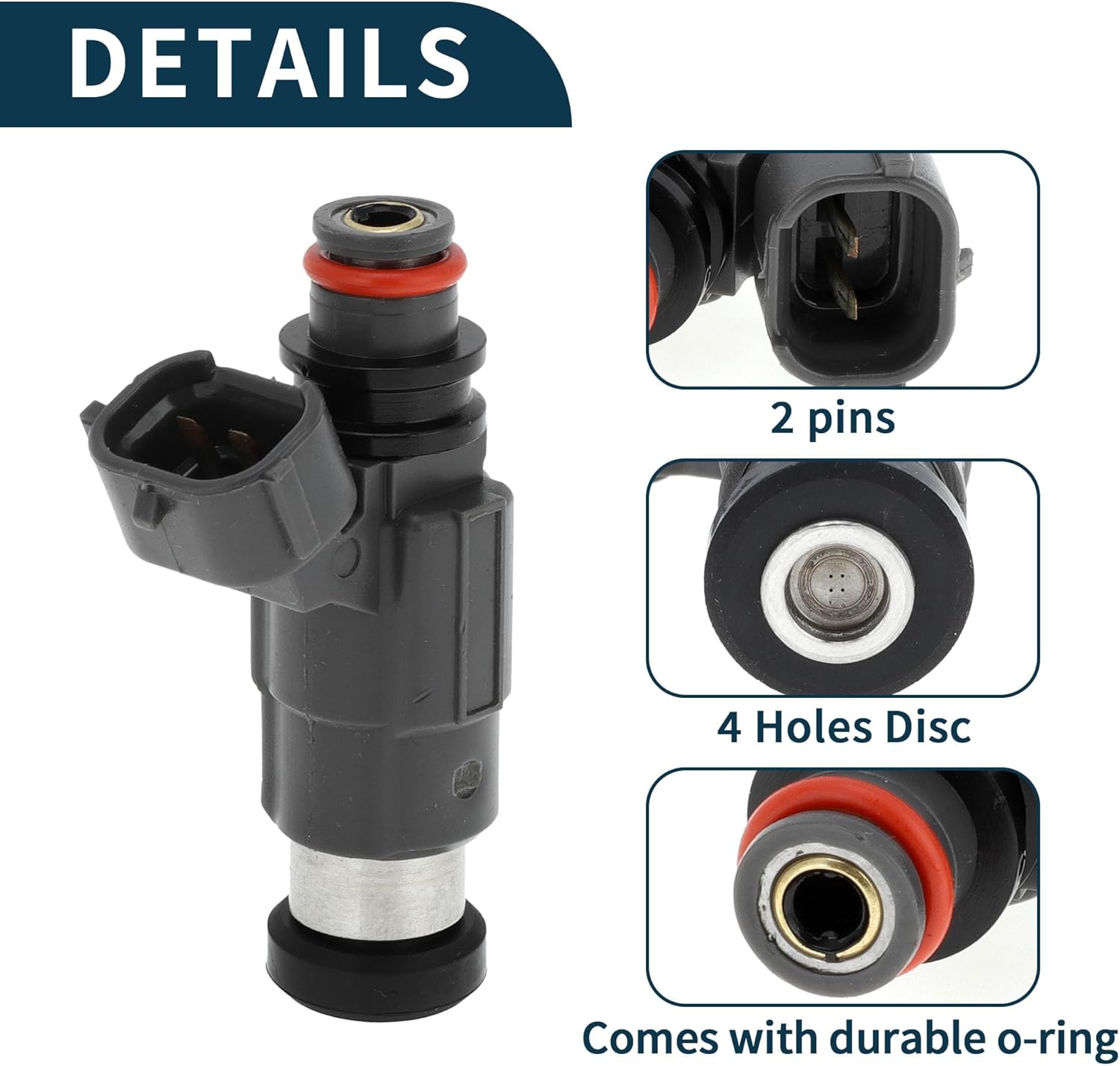 Fuel Injector for Mitsubishi Mirage DE 1.5 97-02 Flow Match No.CDH166/INP-730/MD319790/15710-66D00 Fuel Nozzle Gray 4 Pcs Automotive Parts