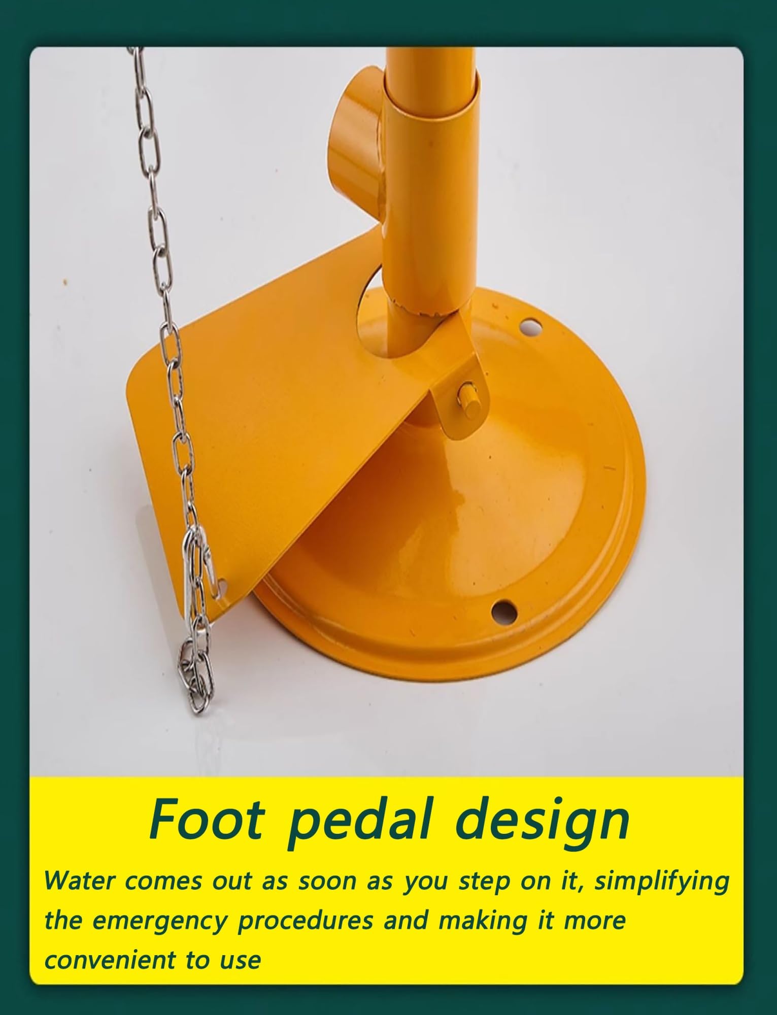 Conjunto combinado de ducha y estación lavaojos de emergencia, ducha de seguridad, for laboratorio de fábrica al aire libre(Silver,Pedal model)
