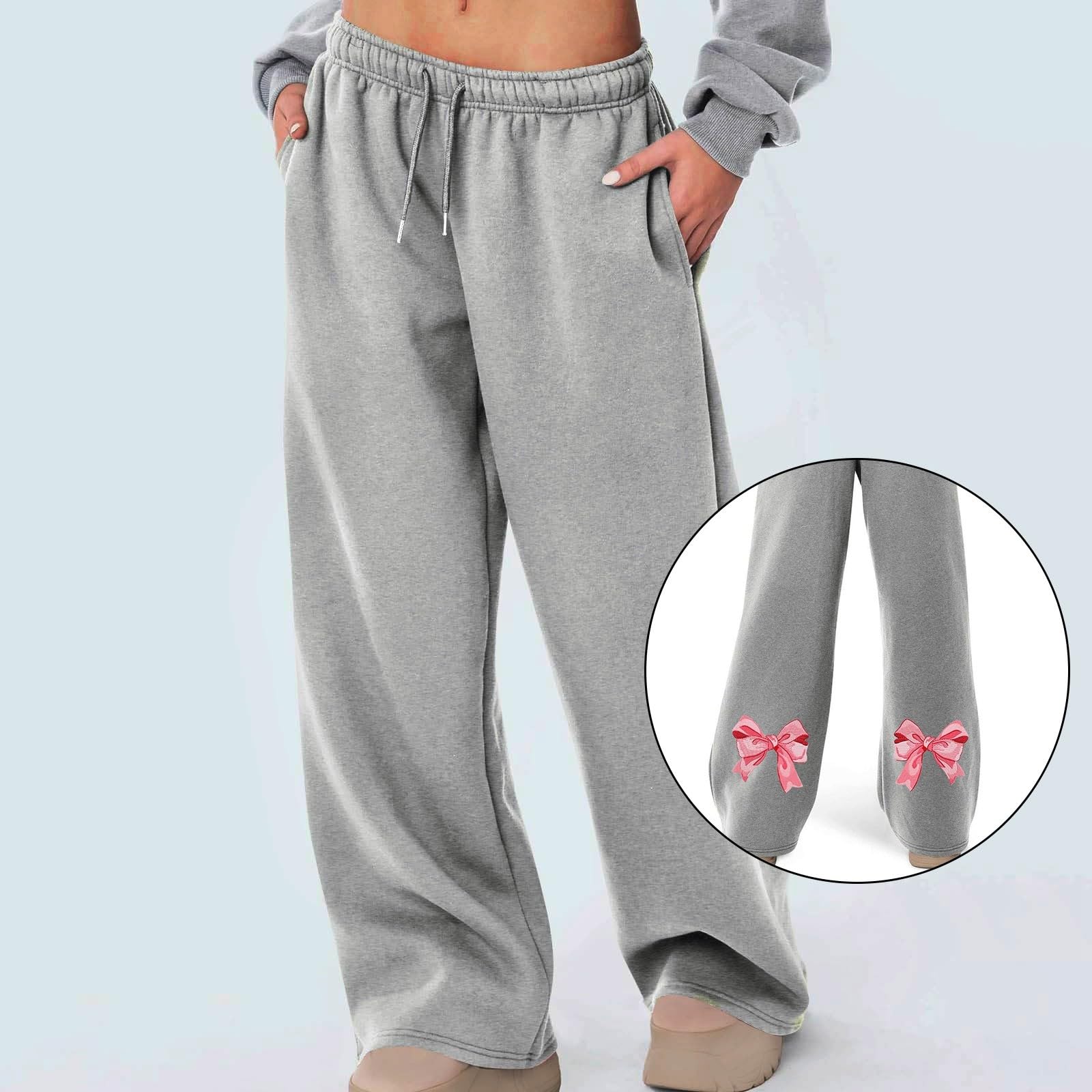 Pantalones de chándal largos para mujer, pantalones de entrenamiento cómodos y informales, pantalones de chándal sueltos con cintura elástica y pierna recta, suaves y cómodos, pantalones de ocio para